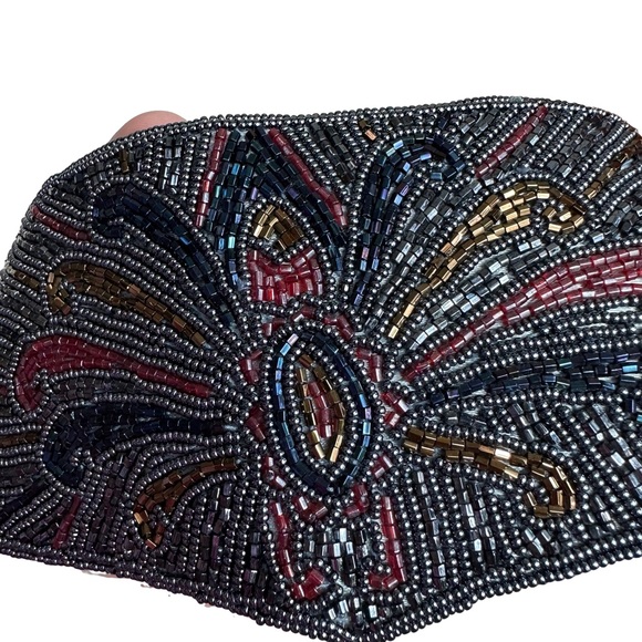 Vintage 80s Fully Beaded Colorful Cocktail Formal Maximalist Lined Waist Belt OS main image 7